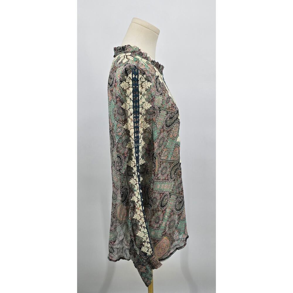 Sundance Victorian Charms Sheer Embroidered‎ Blouse - Picture 2 of 6